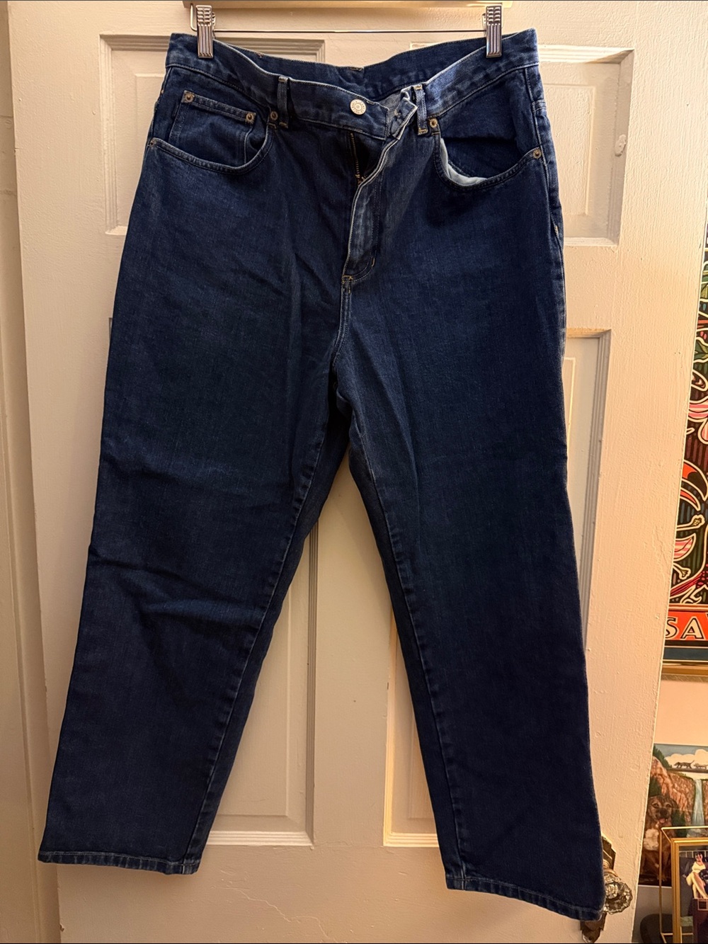 90s Ralph Lauren Dark Blue Straight-Leg Jeans